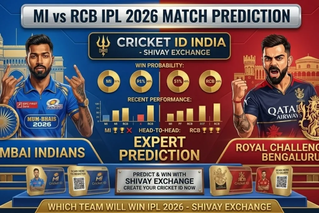 MI vs RCB IPL 2026 Match Prediction - Cricket ID India Shivay Exchange