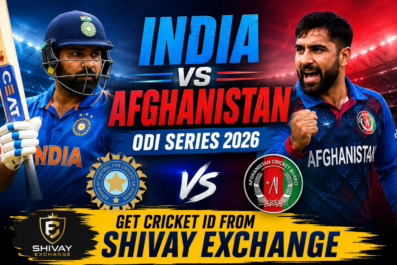 India vs Afghanistan ODI Series 2026 - Get Cricket ID from Shivay Exchange